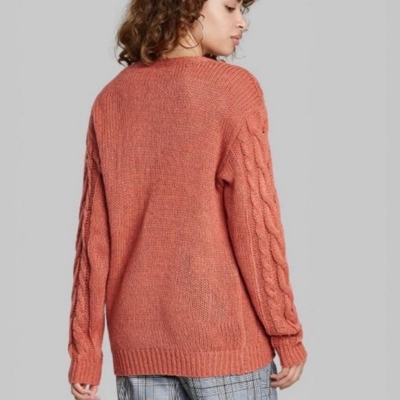 Wild Fable Small Button-up Cardigan Pink Coral Terra Cotta - Picture 5 of 5